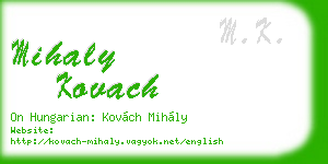 mihaly kovach business card