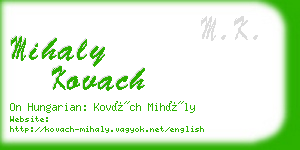 mihaly kovach business card